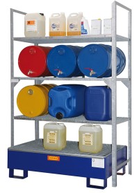 Regál na sudy typ 540 s ocelovou záchytnou vanou (obrázek pro) Regál na sudy typ 540 s ocelovou záchytnou vanou