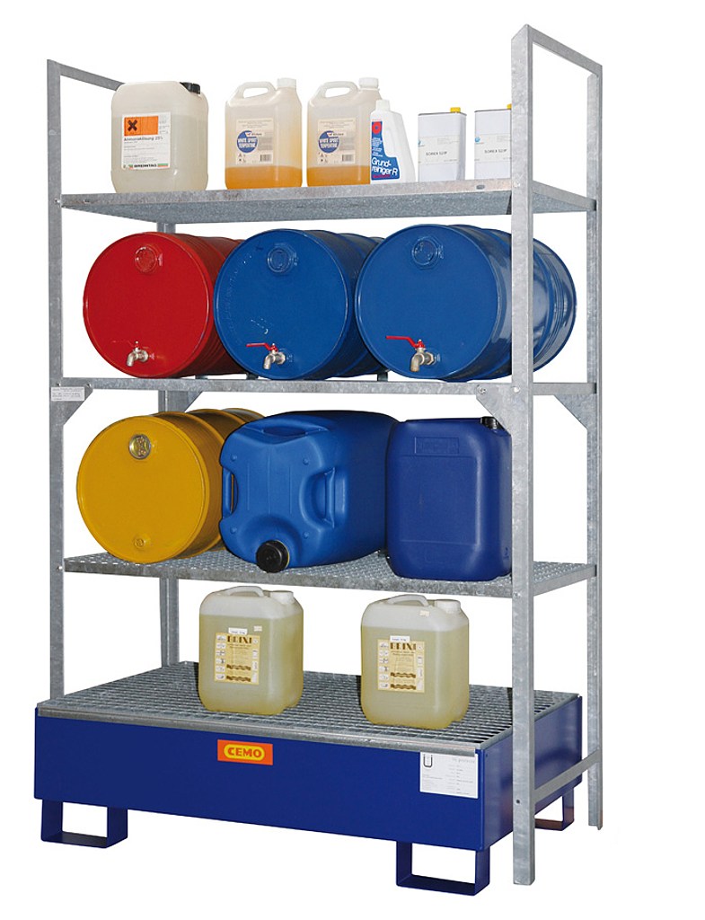 (obrázek pro) Přístavný regál na sudy typ 540 s ocelovou záchytnou vanou