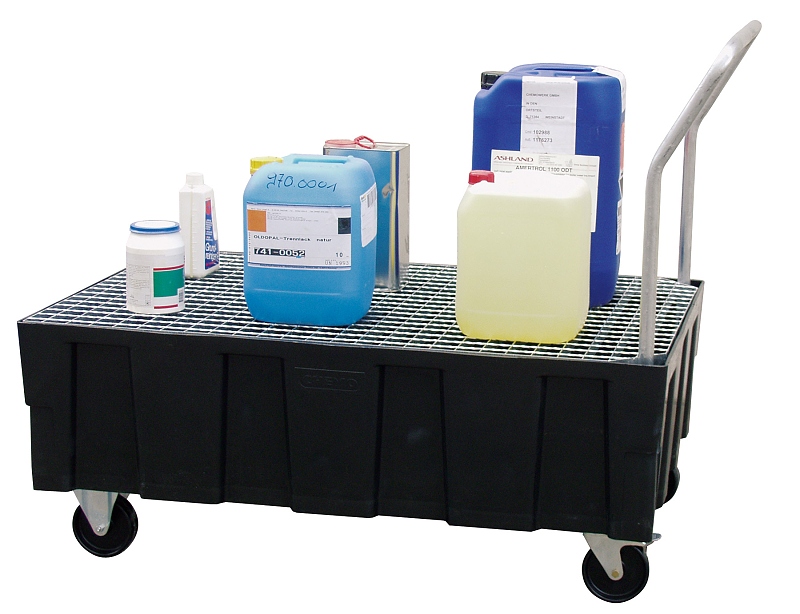 (obrázek pro) Euro-PE-záchytná vana 250/2-mobilní s pozinkovaným roštem