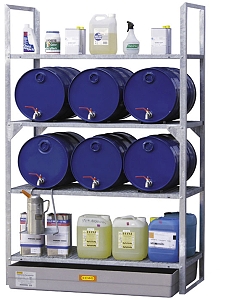 (obrázek pro) Přístavný regál na sudy typ 540 s laminátovou záchytnou vanou